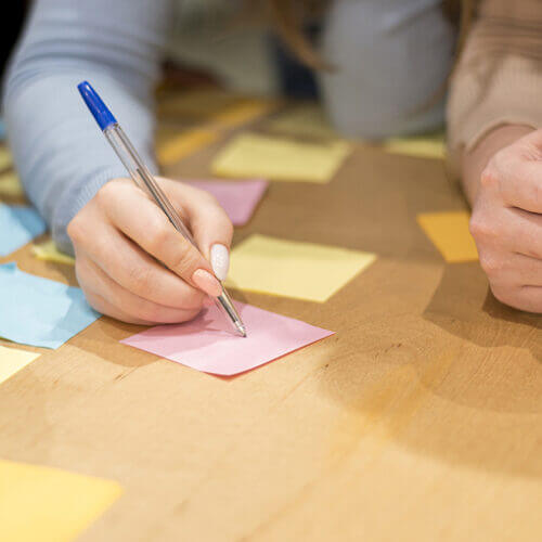 Writing on post it notes