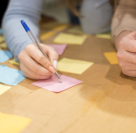 Writing on post it notes